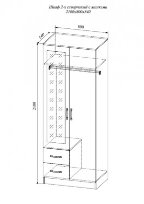 Шкаф двухстворчатый Софи СШК 800.3 в Чулым - chylim.mebelnovo.ru | фото